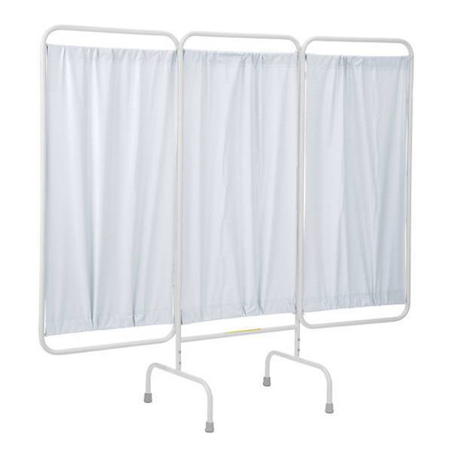R&B Wire Products Antimicrobial 3 Panel Stationary Medical Privacy Screen White