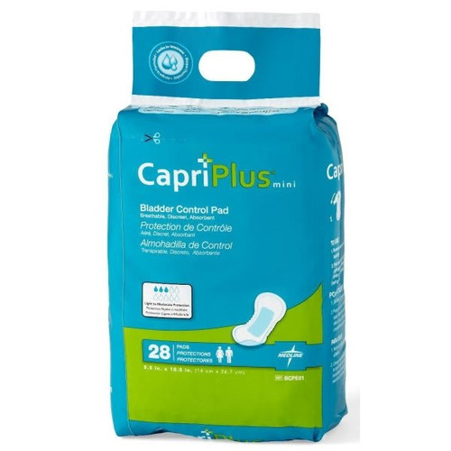 Medline Liner, Incontinent, Capri Plus Bladder Control Pads, 5.5x10.5, Case Of 336