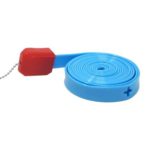 Crest Healthcare Cleangrip Plastic Anti-Ligature Tether, 6 Ft Blue Cord, 2 Red Adapters And #6 Bead Chain/Coupling