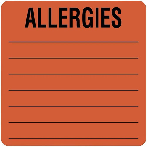 Rrd Allergy Alert Label 2-1/2"X2-1/2"