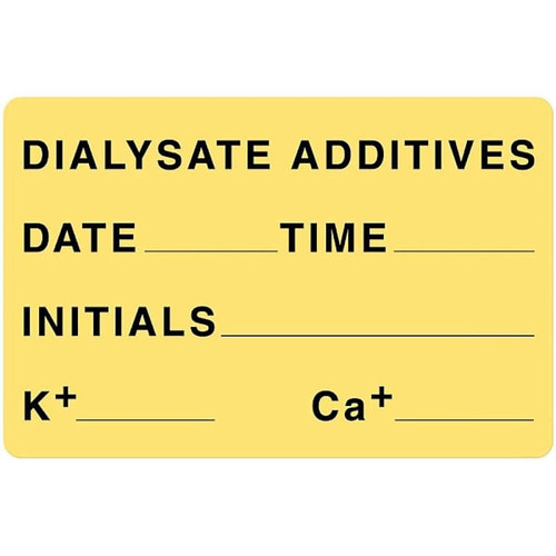 Rrd Dialysate Additives Date Medication Label 4" X 2-5/8"