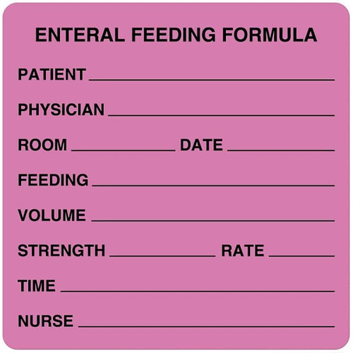 Rrd Enteral Feeding Label 3" X 3"