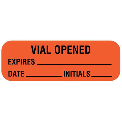 Rrd Expiration Label 1-1/2"X1/2" Vial Opened