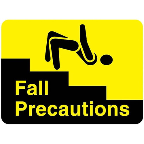 Rrd Fall Precautions Label 2-3/8"X1-3/4"