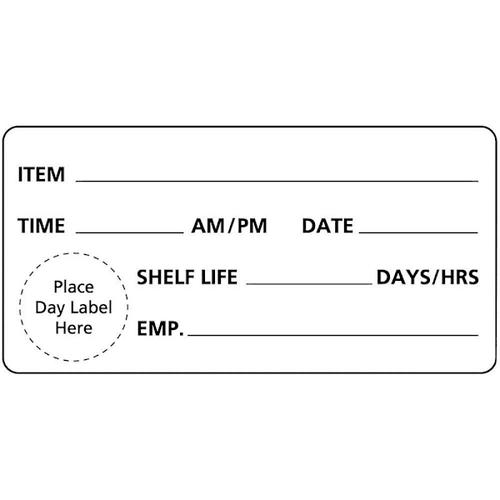 Rrd Inventory Rotation/Incoming Goods Label 4"X2" Cold Temp Time Date