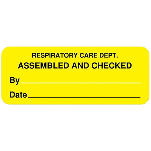 Rrd Respiratory Care Label 2-1/4"X7/8" Assembled And Checked