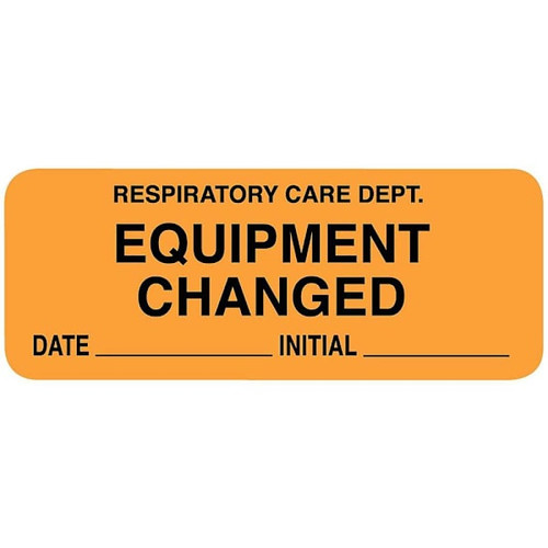 Rrd Respiratory Care Label 2-1/4"X7/8" Equipment Changed