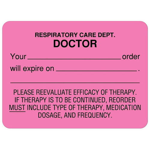 Rrd Respiratory Care Label 2-3/8" X 1-3/4"