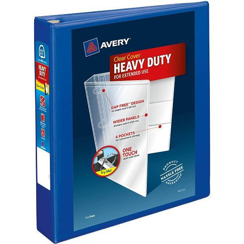 Avery Durahinge 1.5" View Binder 400 Sheet Capacity D Ring Pacific Blue
