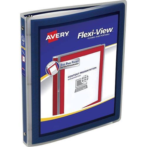 Avery Flexi-View 0.5" Binder 100 Sheet Capacity Round Ring Navy