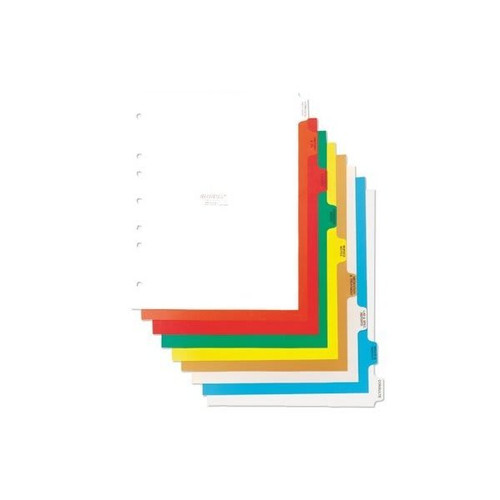 Omnimed Preprinted Poly Chart Divider, Side Open, 7 Hole, 9 Tabs, Mfg #220900
