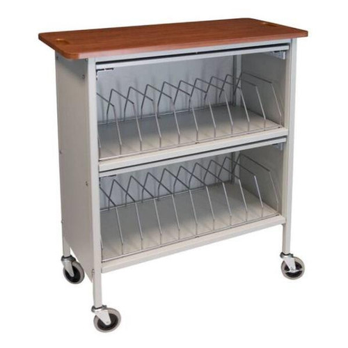 Omnimed Artisan Privacy Chart Rack, Cherry, Flat Key Lock, Lt Grey Powder Coated