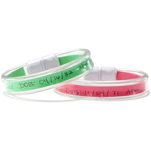 Mabis Tubular ID Wrist Bands, Waterproof Medical And Event Bracelets, Pack Of 50