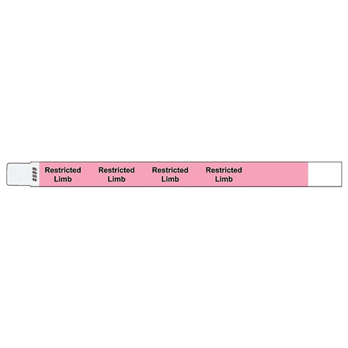 Rrd Adult Tyvek Alert Wristband 10"X3/4" Restricted Limb Case Of 500