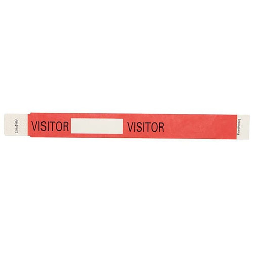 Rrd Tyvek Visitor Wristband 10"X1" Red Case Of 500