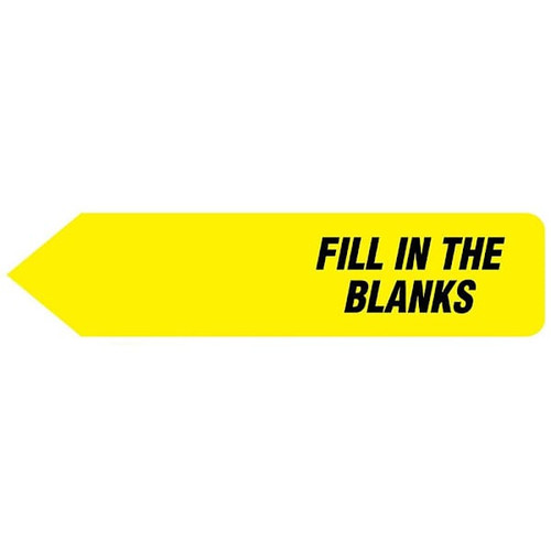 Rrd Uniarrow Plus Flag With Message 1-3/4"X13/32" Fill In The Blanks