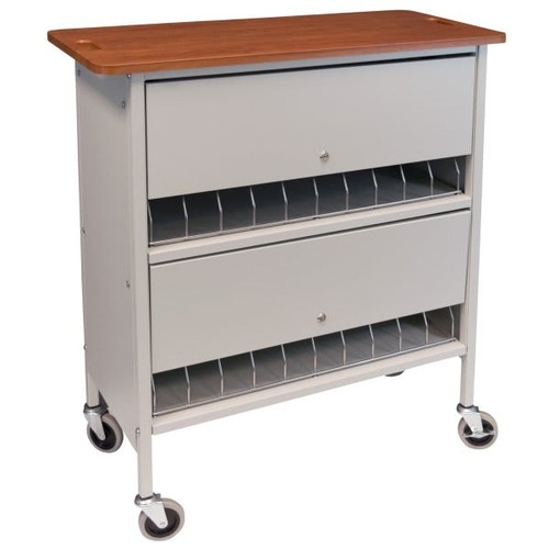 Omnimed Artisan Privacy Cabinet Chart Rack, 20 Cap, Cherry Thermofoil Top, Grey