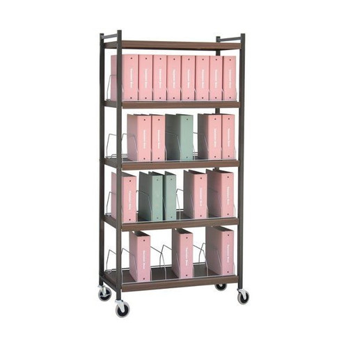 Omnimed Big Beam Vertical Open Chart Rack 5 Shelves 48 Chart Capacity Beige