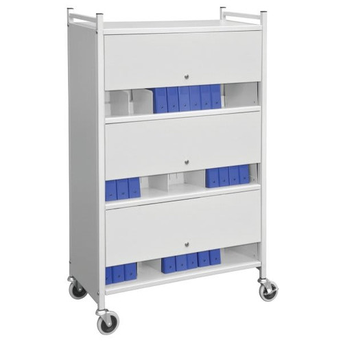 Omnimed Light Grey Versa Locked Cabinet Style Moble Rack With Three Shelves