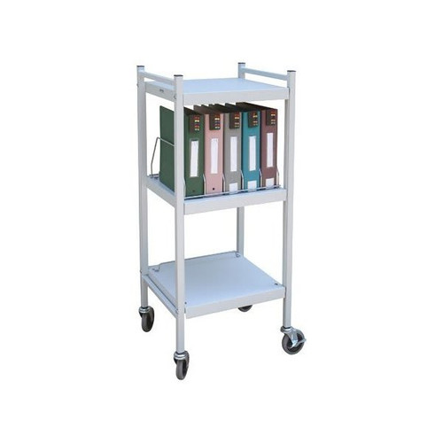 Omnimed Mini Vertical Open Chart Rack 3 Shelves 5 Binder Capacity Beige