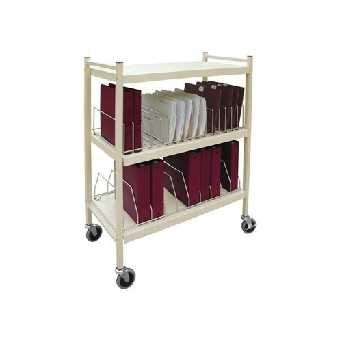 Omnimed Standard Vertical Open Chart Rack 3 Shelves 20 Binder Capacity Beige