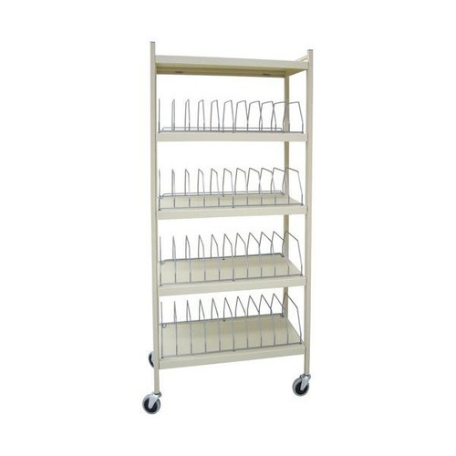 Omnimed Standard Vertical Open Chart Rack 5 Shelves 40 Binder Capacity Grey