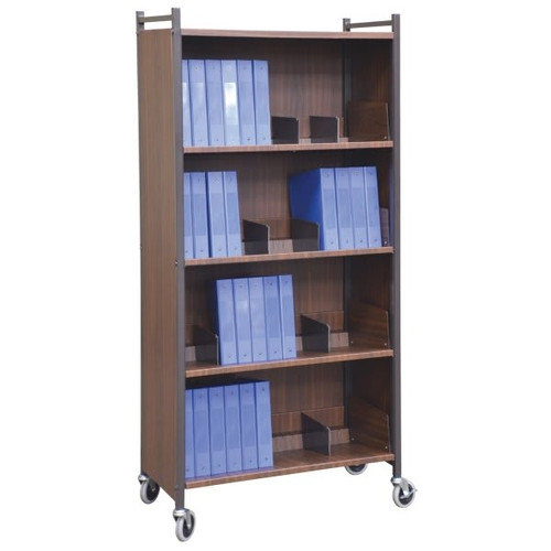 Omnimed Woodgrain Versa Cabinet Style Moble Rack With Four Shelves