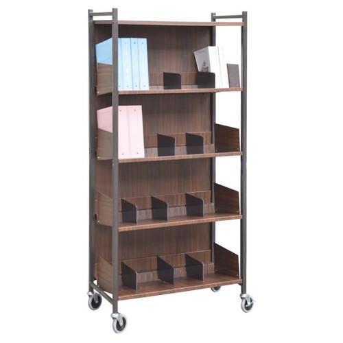 Omnimed Woodgrain Versa Open Style Moble Rack With Four Shelves