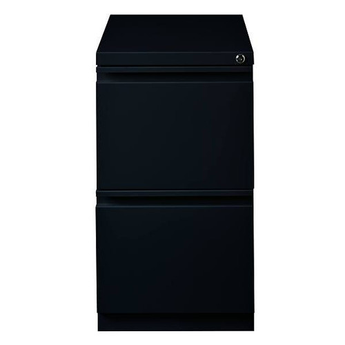 Hirsh 20" Deep Mobile Pedestal File Cabinet 2 Drawer File-File, Letter Width, Black