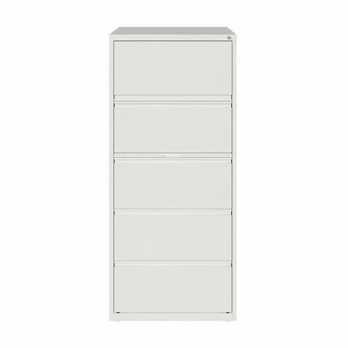 Hirsh 30" Wide 5 Drawer Metal Lateral File Cabinet For Home And Office, Holds Letter, Legal And A4 Hanging Folders, White