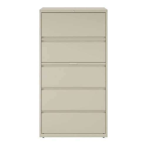 Hirsh 36" Wide 5 Drawer Metal Lateral File Cabinet For Home And Office, Holds Letter, Legal And A4 Hanging Folders, Putty
