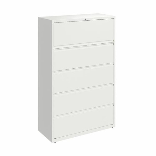Hirsh 36" Wide 5 Drawer Metal Lateral File Cabinet For Home And Office, Holds Letter, Legal And A4 Hanging Folders, White