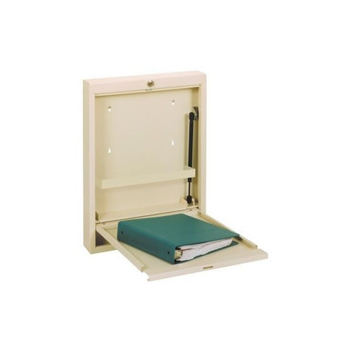 Omnimed Slimline Wall Desk, Single, 23-3/4h X 18w X 3"D, Manual Close, Lt Grey