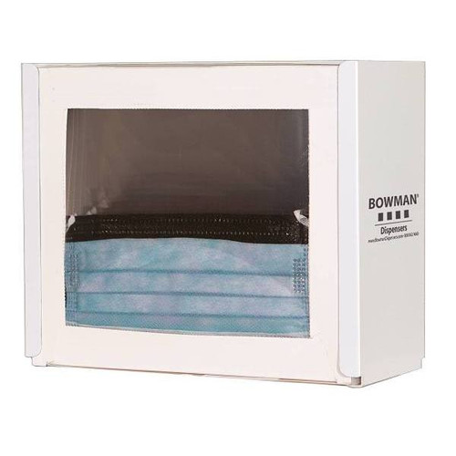 Bowman Dispensers Face Mask Dispenser - Shield White Powder-Coated Steel
