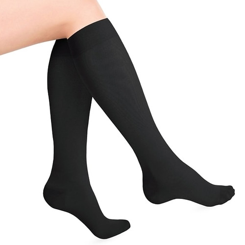 Heelbo Unisex Adult Compression Sock Pair, Black, 15-20mm, Large