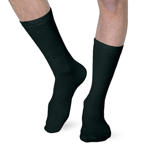 Heelbo Unisex Diabetic Crew Sock Pair Without Elastic, 8-15mm, Black, Small