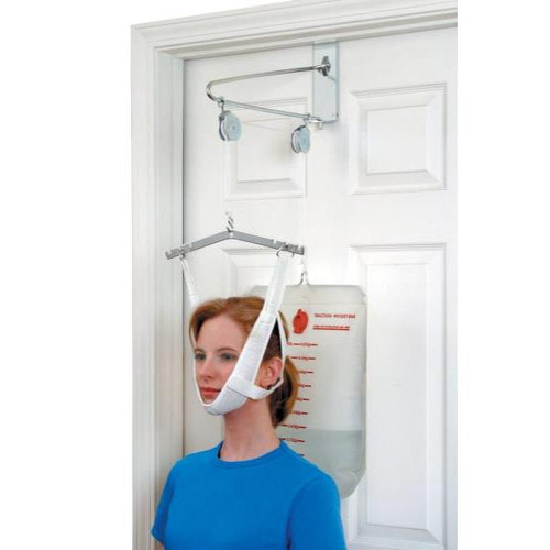 DMI Over-The-Door Cervical Traction Set With Head Halter And Water Weight Bag