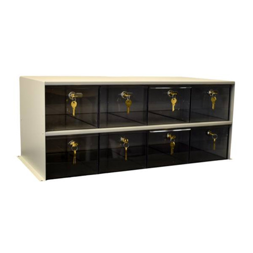 Omnimed Adapticab Storage Solution 8 Large Acrylic Drawers W/Locks Beige Cabinet