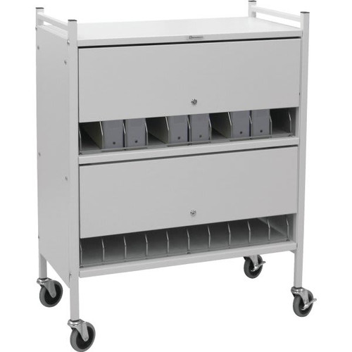 Omnimed Omnicart Chart Rack In Beige Holds 20 Binders Locking Panel