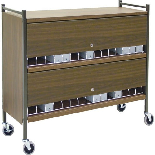 Omnimed Omnicart Chart Rack In Light Grey Holds 35 Binders Locking Panel 2 X 15"