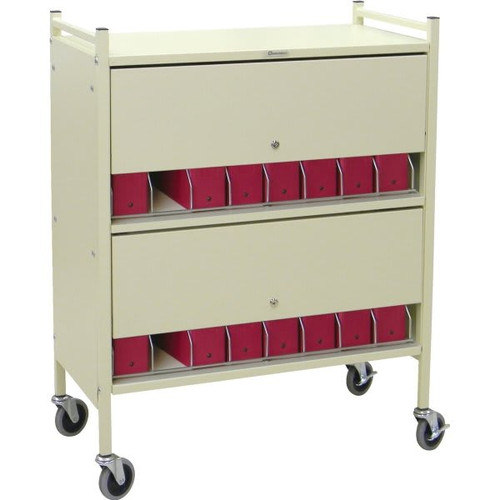 Omnimed Omnicart Chart Rack In Woodgrain Holds 16 Binders Locking Panel 2 X 8"