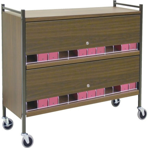 Omnimed Omnicart Chart Rack In Woodgrain Holds 30 Binders Locking Panel 2x12"