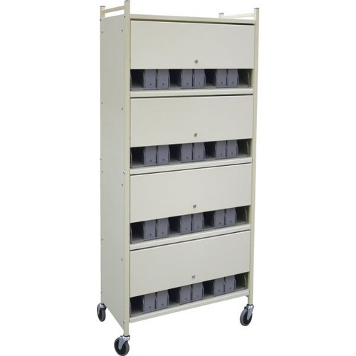 Omnimed Omnicart Chart Rack In Woodgrain Holds 40 Binders Locking Panel 4 X 10"