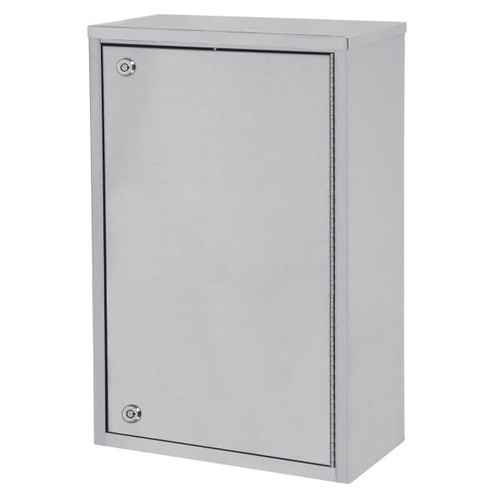 Omnimed Stainless 8" Large Single Door Narcotic Cabinet With 4 Shelves