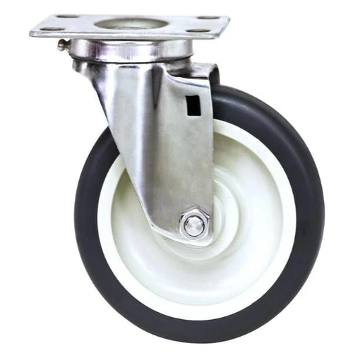 Quantum Storage Systems Metal One Swivel 5x1-1/4 Polyurethane Stainless Steel Caster
