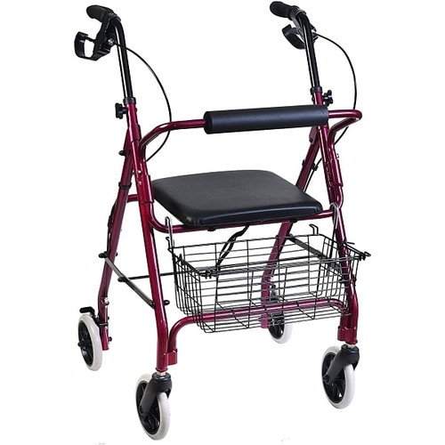 Dmi Freedom Lightweight Folding Aluminum Rollator Walker And Seat, Adjustable