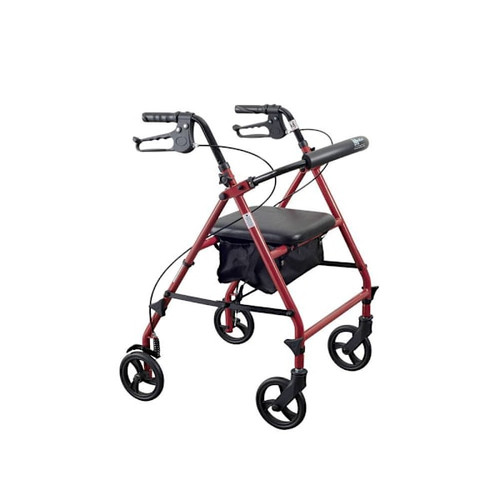 Medacure Steel Rollator With 6" Wheels - Red