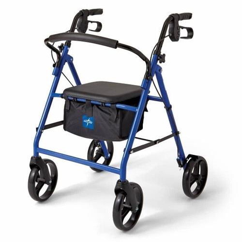 Medline Basic Steel Rollator With 8" Wheels Blue