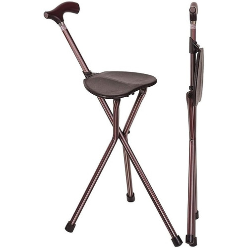 Switch Sticks Aluminum Folding Walking Cane With Seat And Stick, 34", Kensington