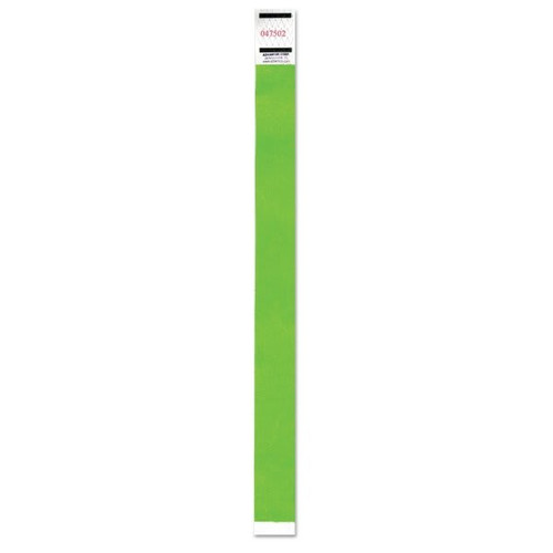 Advantus Crowd Management Wristband, Sequential Numbers, 9 3/4 X 3/4 (Neon Green) (500-Pack)